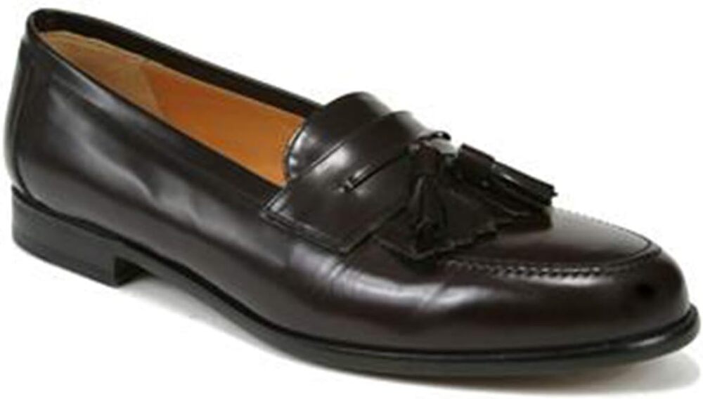 Mezlan Santander Tassel Loafer Shoes Slip On Leather Flat Heeled Black US 10